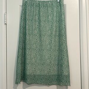 green and white skirt